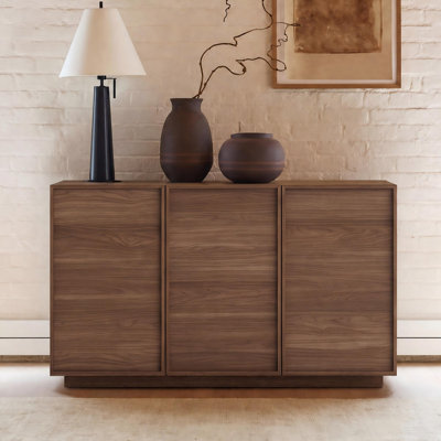 Buffet moderne à 3 portes de 47,24 po Abbate, armoire de rangement avec tablettes réglables, armoire d'appoint en bois d'ingénierie pour salle à manger, salon ou entrée