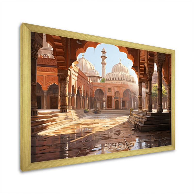 Islam Art The Path I - Islamic Canvas Prints, H 30 po x l 40 po x P 1,5 po, Cadre doré à une seule photo