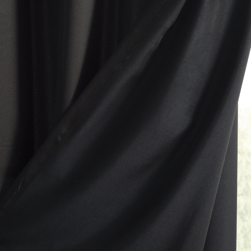Polyester Room Darkening Noise Reducing Sliding Panel, Black