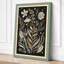 Linocut Garden Botanical - Wrapped Canvas-317438529-317438533