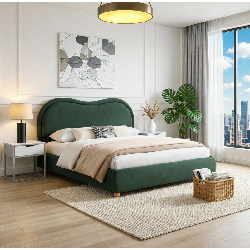 Lit plateforme tapissier Elegant, Grand lit