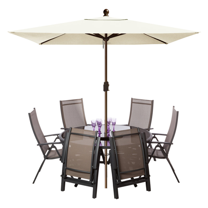 Parasol de marché rectangulaire 6 pi 6 po x 10 pi Monek, Blanc ivoire