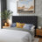 Charcoal Grey Fabric Queen Size Headboard - Tufted Diamond Stitch, Adjustable Solid Wood Frame & Metal Legs-424163031