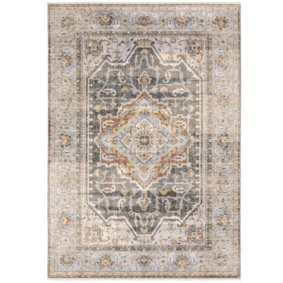 Tapis gris tissé à la machine Milbury