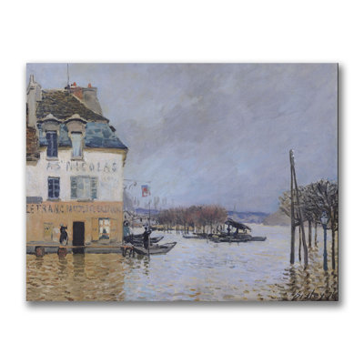 "The Flood at Port Marly" par Alfred Sisley, reproduction d'art sur toile