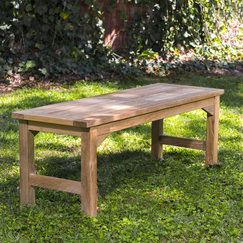 Banc de pique-nique en teck, H 16,5 po x l 47,25 po x P 15,75 po