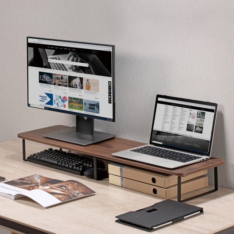 Quick-Install Monitor Laptop Riser, Brown
