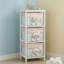 Armoire en bois à 3 tiroirs avec paniers de rangement en osier et cadeau d'ours blanc Jhavon