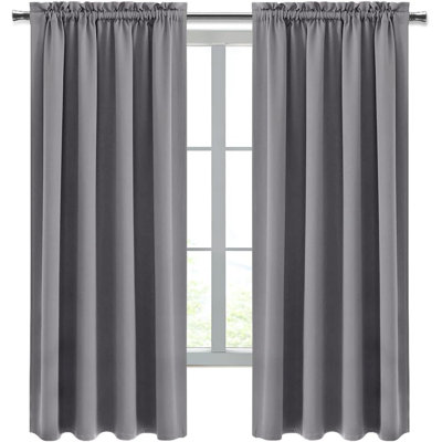 2 Panels Blackout Curtains – Thermal Insulated, Energy Saving & Noise Reducing Bedroom and Living Room Curtains, Set of 2 Rod Pocket Curtain Panels