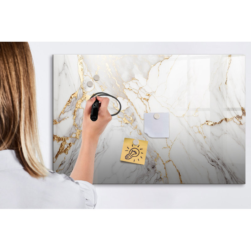 Magnetic Glass Dry Erase Board, 60cm H x 90cm W x 2cm D