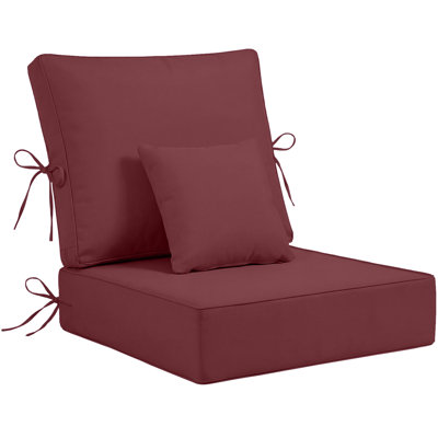 Outdoor Chair Cushions 24 x 24 x 6 Inch, Outdoor Replacement Cushion Set, Back & Seat Patio Cushions for Outdoor Furniture, Weather Resistant Patio by Latitude Run