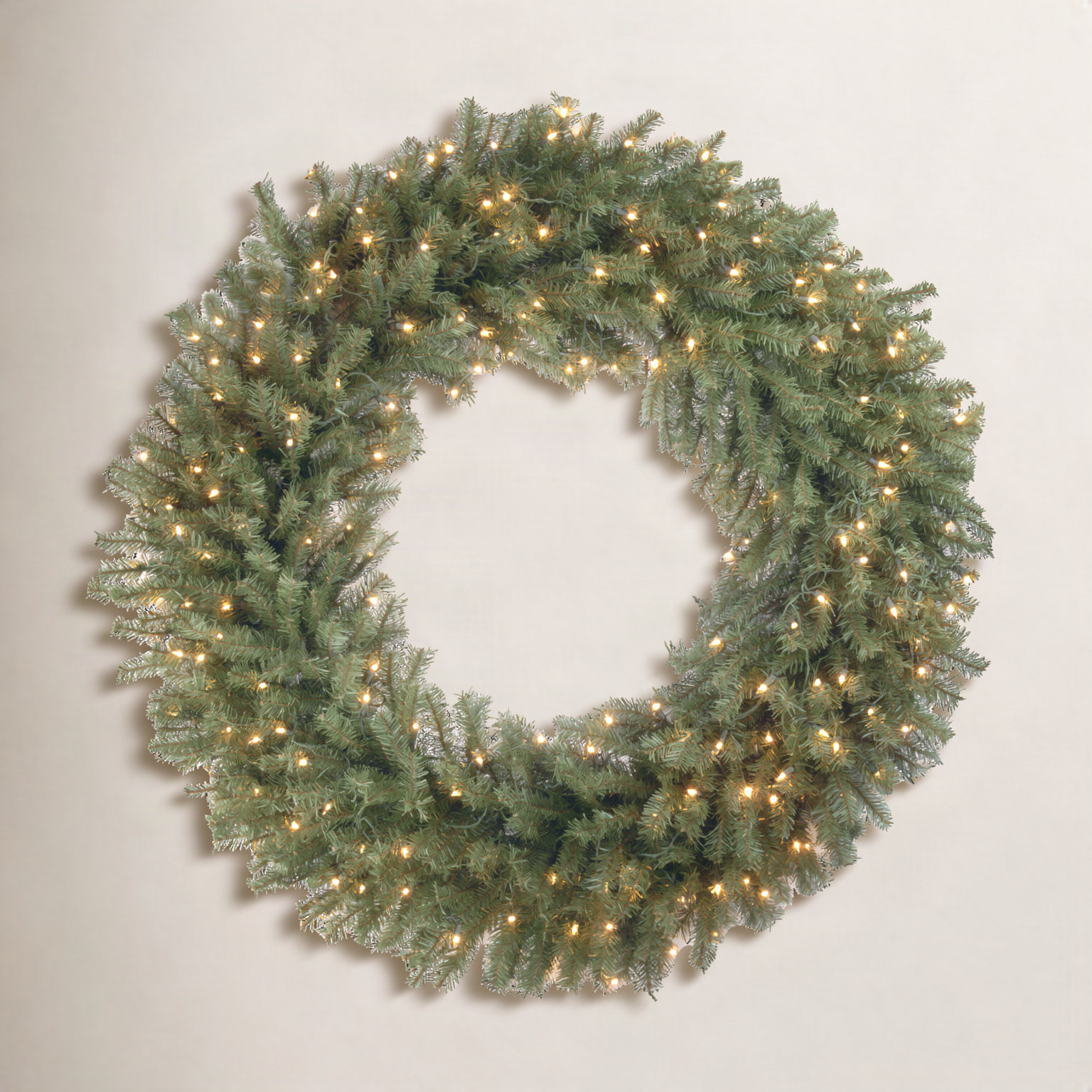 Fir Pre-Lit Wreath, 60" H x 60" W x 6" D