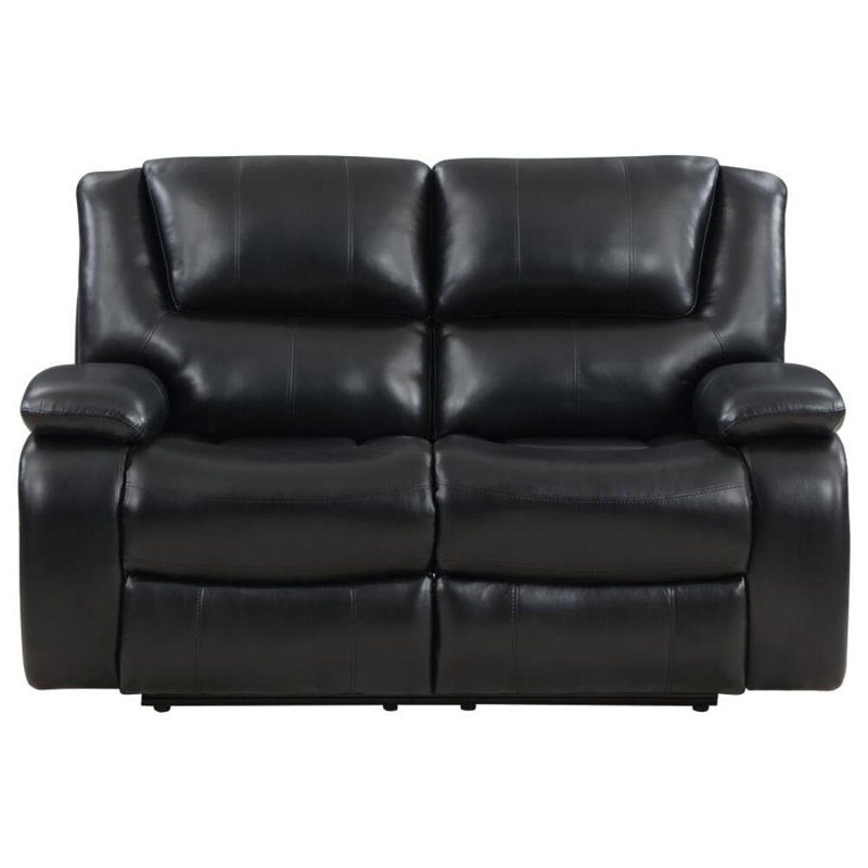 Eftica Upholstered Motion Reclining Loveseat Black