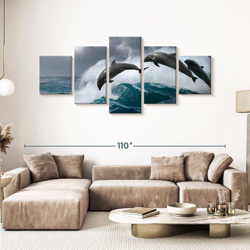 Brampt Leaping Dolphins, 42" H x 92" W