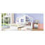 Lit plateforme simple avec canapé et deux tiroirs, structure en bois blanc pour enfants