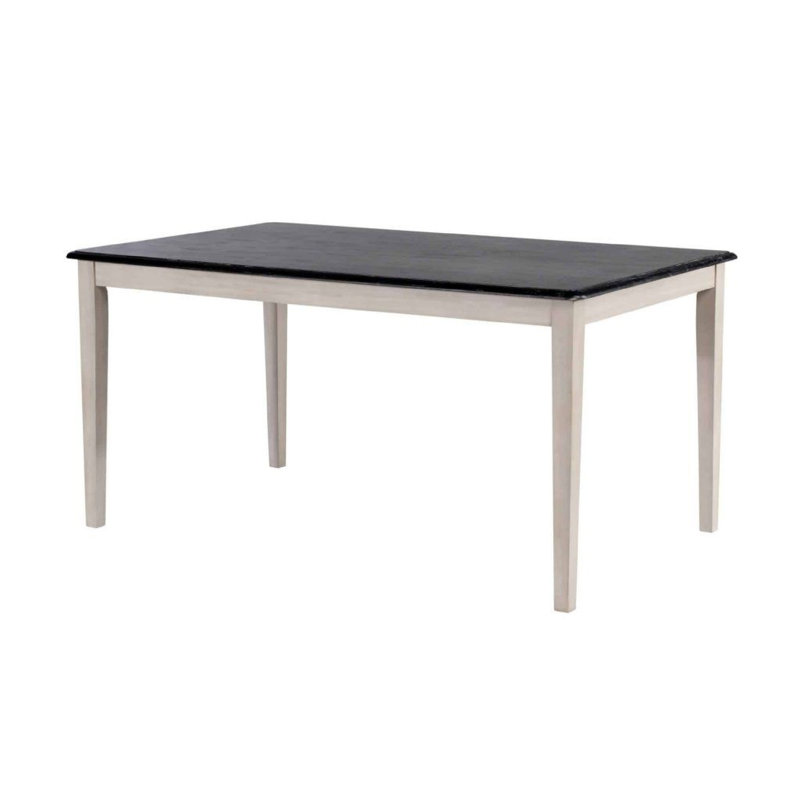 Nova Dining Table, Rectangular, European Black Ash W Antique White 59 Inch