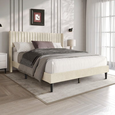 Montrose Twin Upholstered Wingback Platform Bed