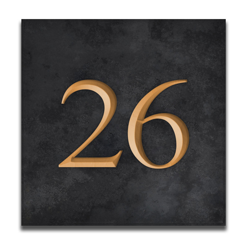 Velia 17.78cm H Stone House Number, Gold, 26
