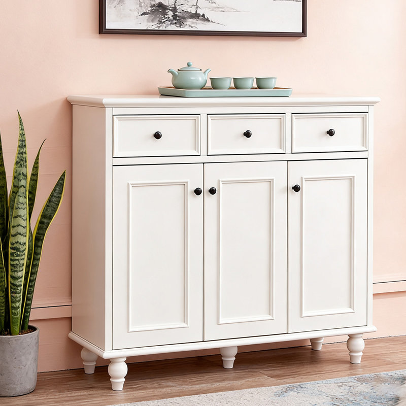 Banc de rangement blanc en bois manufacturé