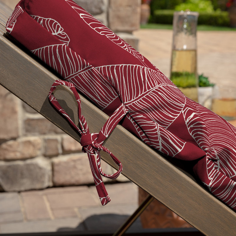 Coussin de chaise longue d'extérieur ARDEN, Red/White, H 2,5 po x l 21 po x P 42,5 po