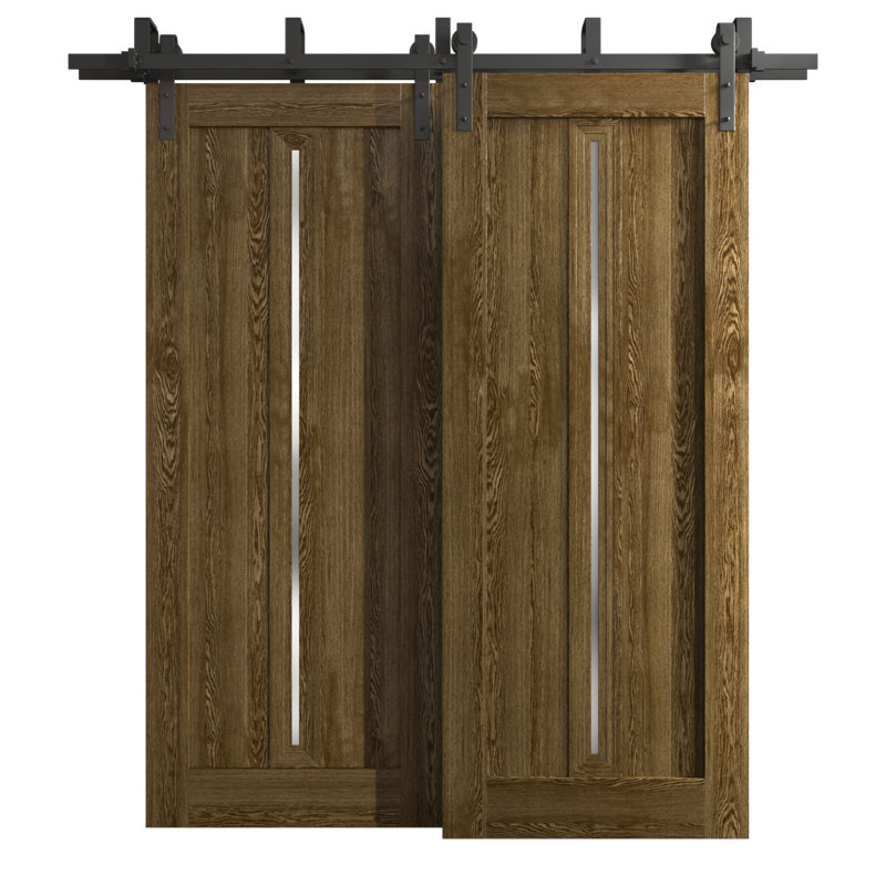 Portes coulissantes de grange coulissantes pour garde-robe | Ego 5014 | Ensemble de quincaillerie Modern Rails | Portes de garde-robe de chambre en bois massif