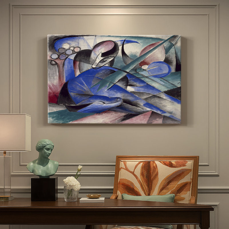 «Dreaming Horse» - Fred Marc - Toile tendue avec châssis - 1913, 24 po x 36 po