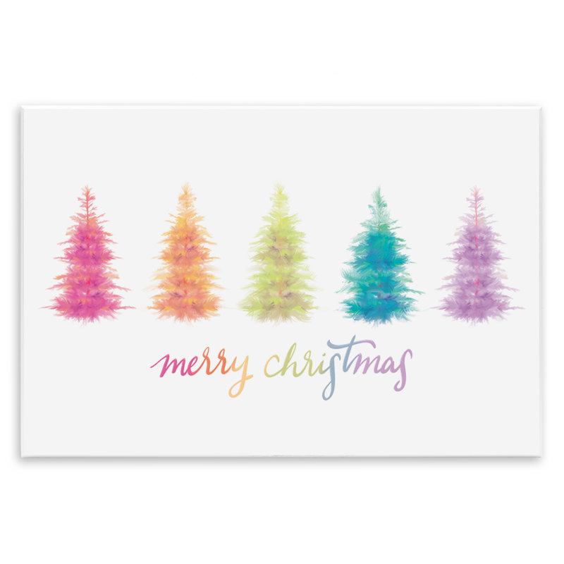 «Rainbow Christmas Trees» par House Fenway, H 13 po x l 19 po