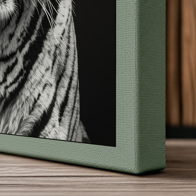 Tiger's Gaze Modern - Wrapped Canvas, 18x12 - 45.7 x 30.5 cm, Sage Border