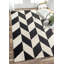 Tapis noir / blanc en laine touffeté à la main à motif géométrique Tilley-2022844574