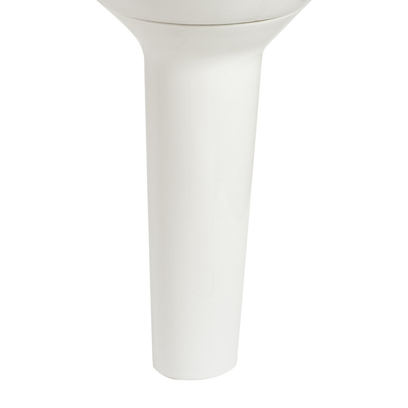 Lavabo de salle de bain sur pied en porcelaine vitreuse avec trop-plein Enso