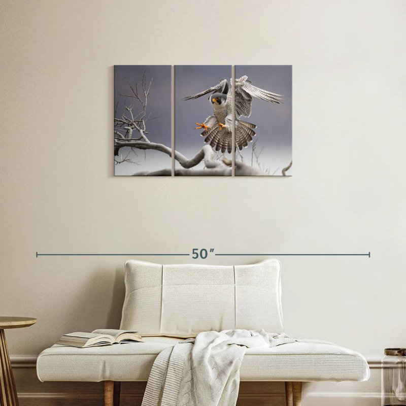 Brampt Peregrine Falcon, 20" H x 33" W