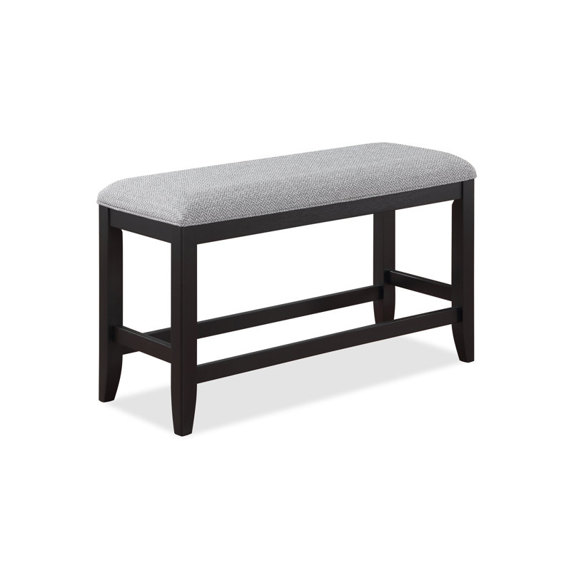 Banc de salle à manger à hauteur de comptoir en tissu gris foncé Transition, Gris clair / noir