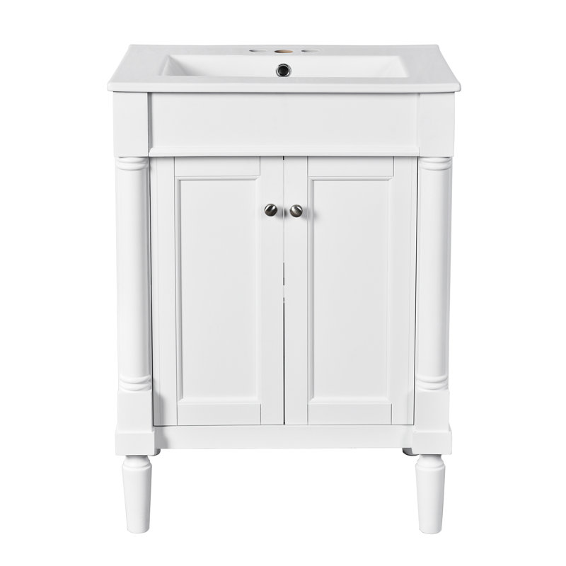 Meuble-lavabo 24 po avec lavabo supérieur, Blanc