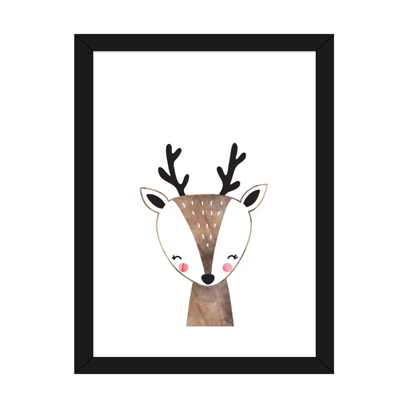 Scandi, impression d'art graphique, Blanc, H 24 po x l 16 po x P 1 po, Papier encadré noir