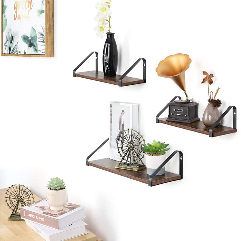 3 Piece Solid Wood Floating Shelf