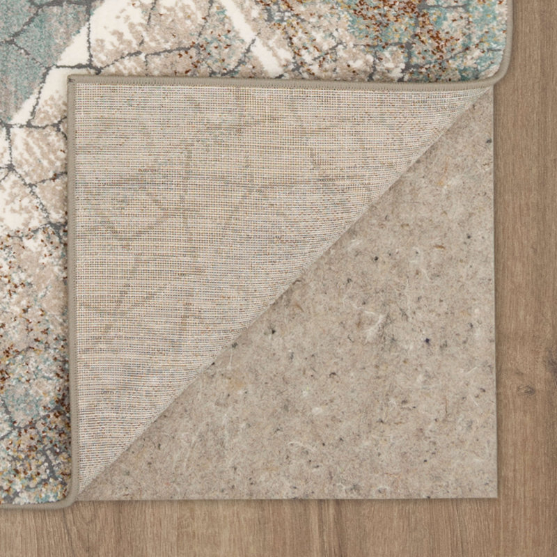 Dim Grey Geometric Wool and Synthetic Area Rug