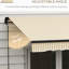 Auvent de patio 12 pi x 10 pi, abri de soleil rétractable avec fonctionnement manuel, tissu protégé de 280 g / m², structure en aluminium, manivelle beige pour terrasse, solide et cour