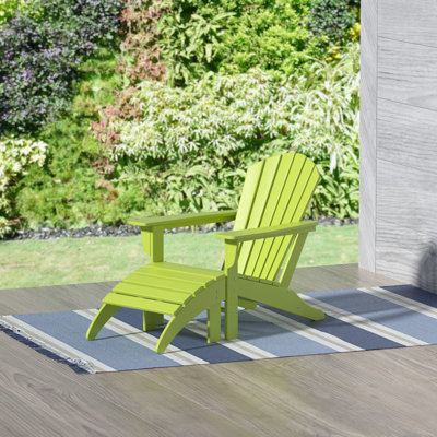 Altura Plastic Adirondack Chair with Ottoman Set