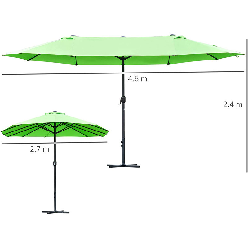 Cristina 460cm Market Parasol, Green