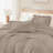 Andency Light Brown Ruffle Comforter Oversized Queen(98x98Inch), 3 Pieces(1 Ruffled Comforter and 2 Pillowcases) Solid Farmhouse Bed, Vintage Rustic Soft Microfiber Bedding Set-124610431-124610462