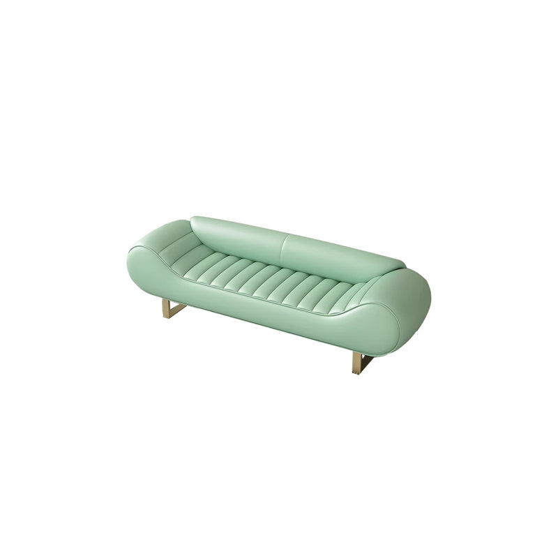 Banc rembourré en similicuir Eyvin, H 20,47 po x l 59,05 po x P 19,68 po, Vert