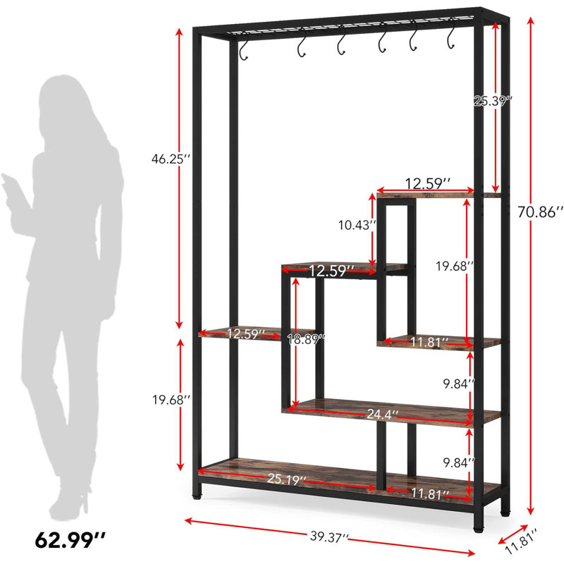 Rectangular Multi-Tiered Plant Stand, Brown