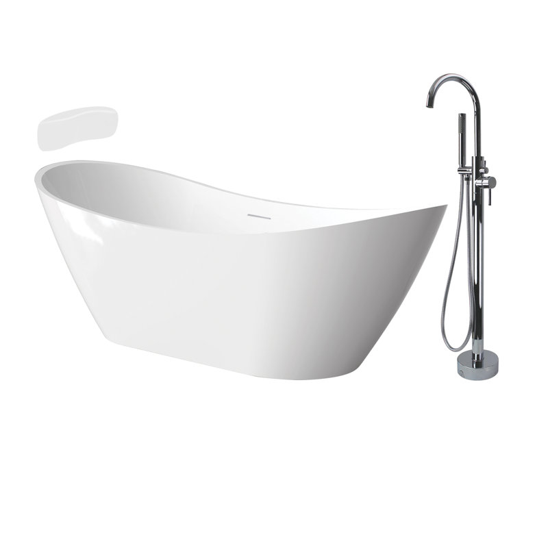 Baignoire autoportante blanche L 66,875 x l 30,75 x H 26,75 Transolide