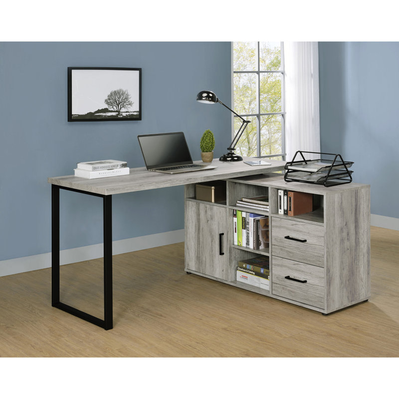Bureau en L avec rangement Corrado Driftwood