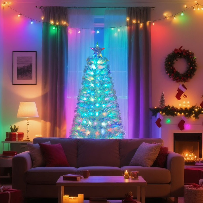 Arbre de Noël en fibre optique, H 4 pi