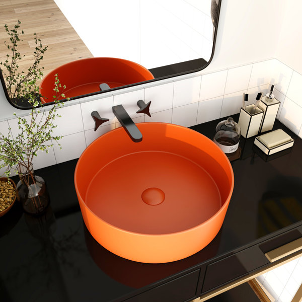 ARTCHIRLY 15.72'' Ceramic Circular Vessel Bathroom Sink & Reviews | Wayfair