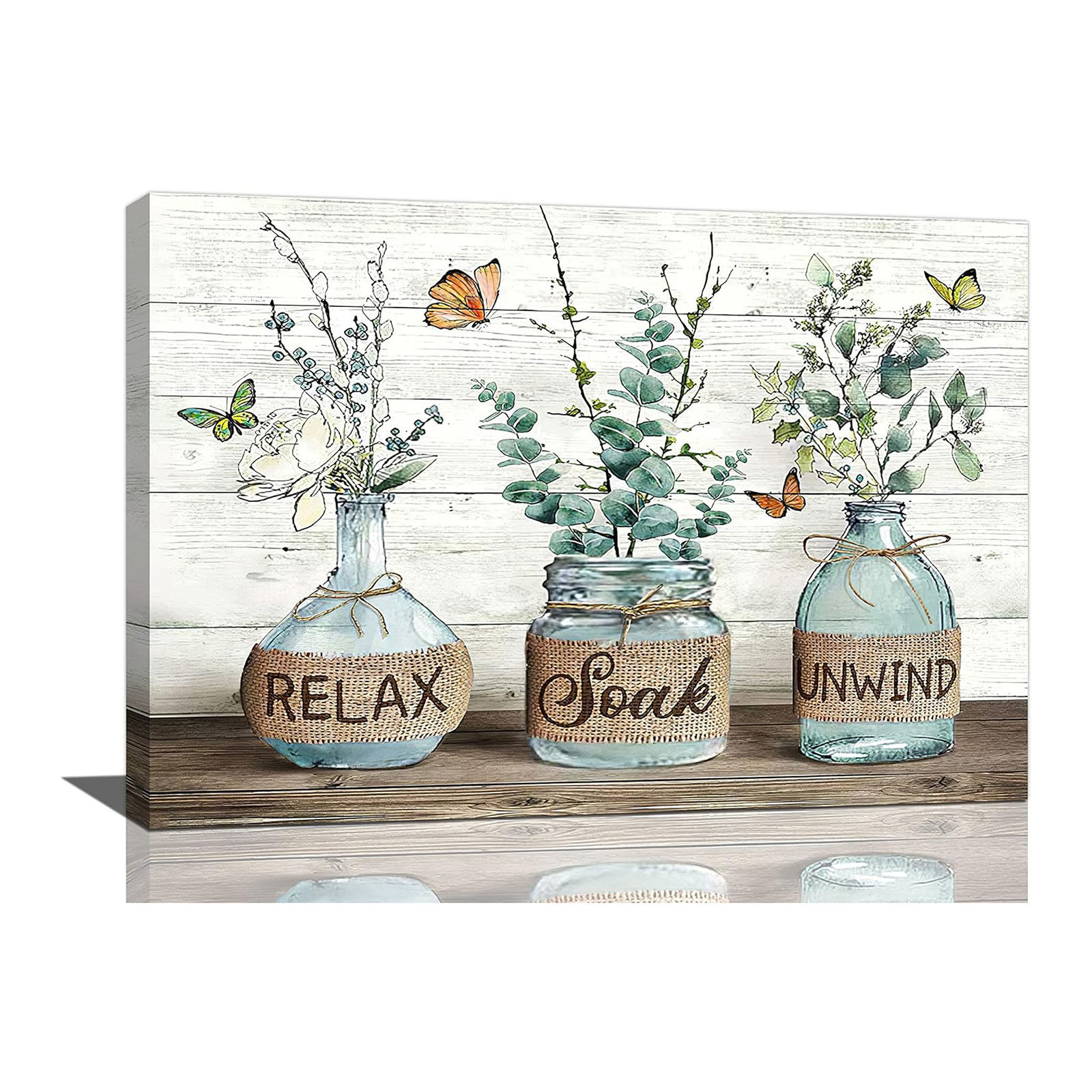 Ophelia & Co. Farmhouse Bathroom Decor Wall Art Rustic Eucalyptus ...