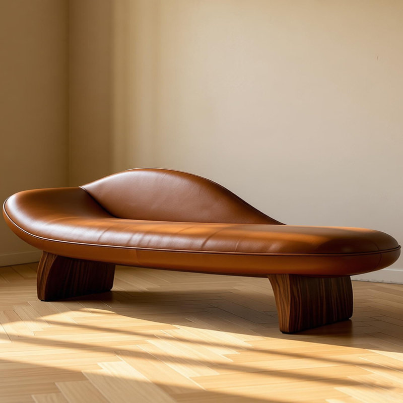 Chaise longue simple incurvée de style américain