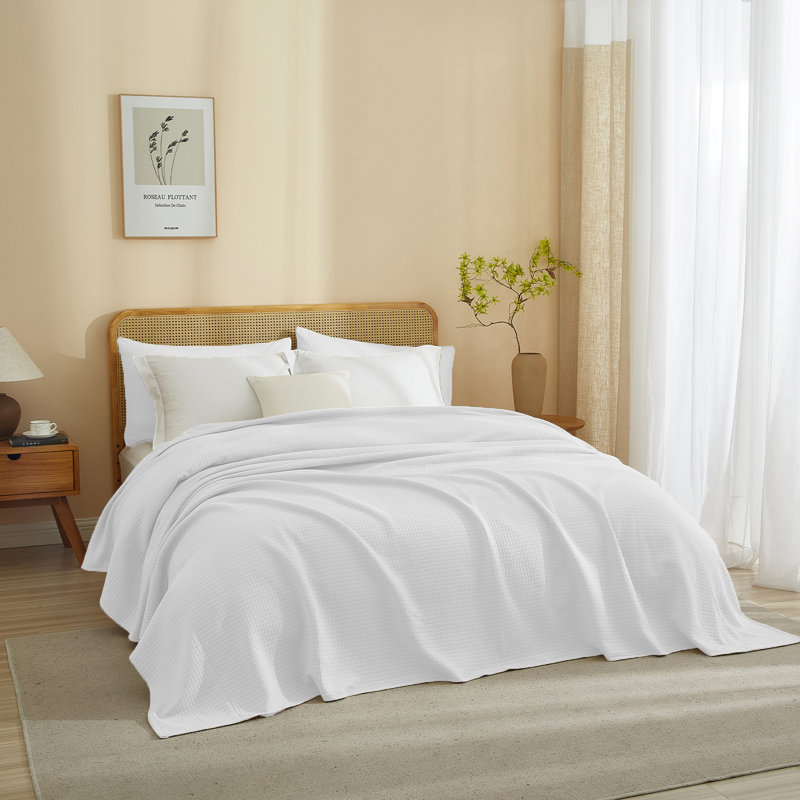 Couverture matelassée toutes saisons texturée, Blanc, L 60 po x l 50 po