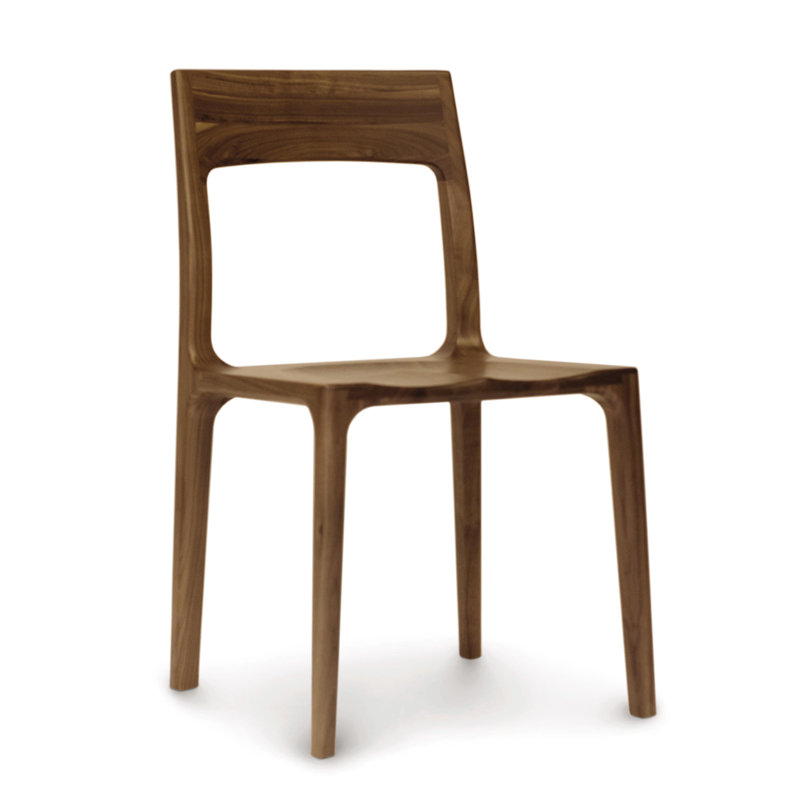Lisse Solid Wood Dining Chair, Natural Walnut
